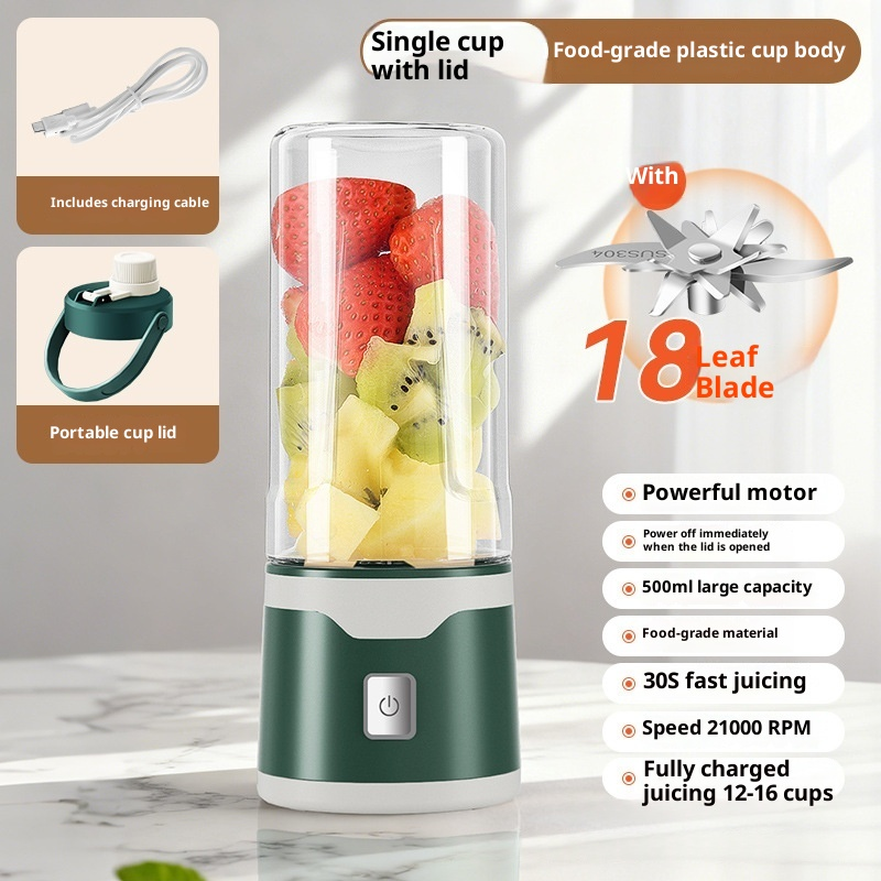 Electric Juicer USB Rechargeable Mixer 500ml Cup - Image 7