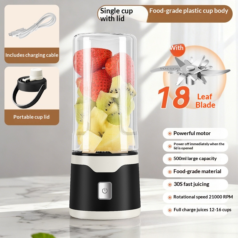 Electric Juicer USB Rechargeable Mixer 500ml Cup - Image 6