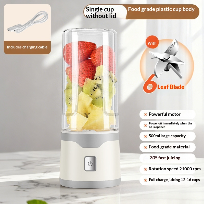 Electric Juicer USB Rechargeable Mixer 500ml Cup - Image 3