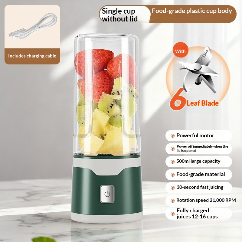 Electric Juicer USB Rechargeable Mixer 500ml Cup - Image 2