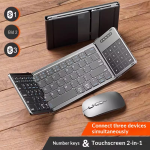Portable CNC Foldable Bluetooth Keyboard with Touchpad