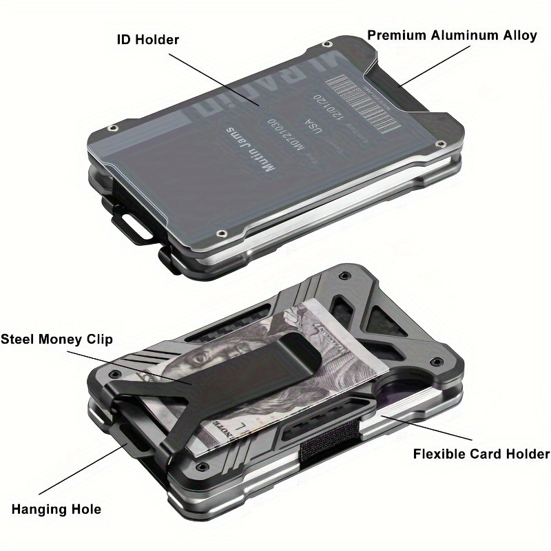 Carbon Fiber Card Holder Wallet No AirTag Pocket