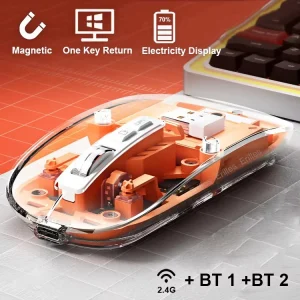 Transparent 2.4G + Bluetooth Rechargeable Mouse