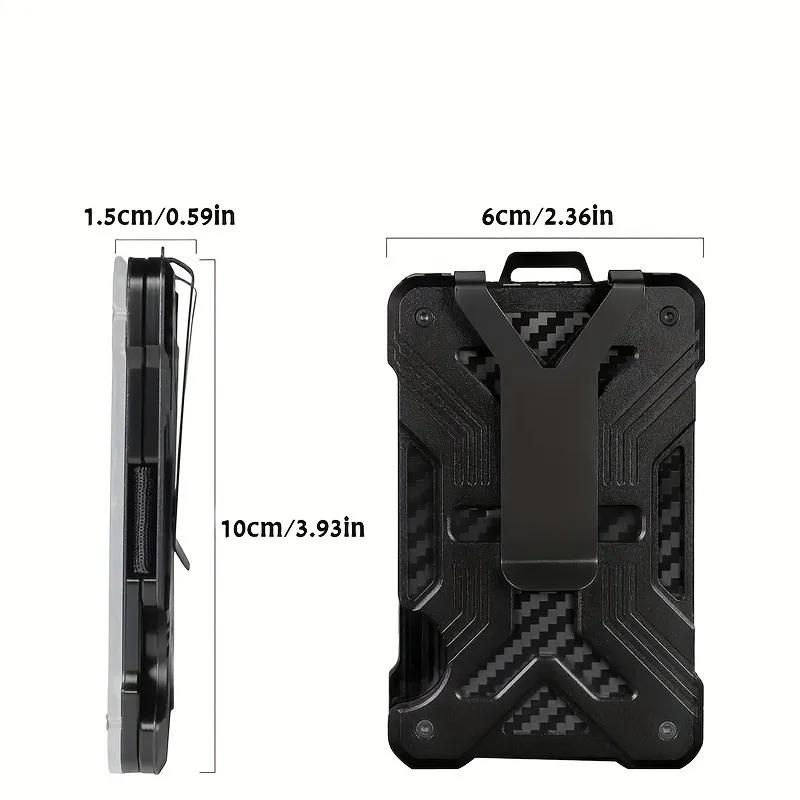 Carbon Fiber Card Holder Wallet No AirTag Pocket