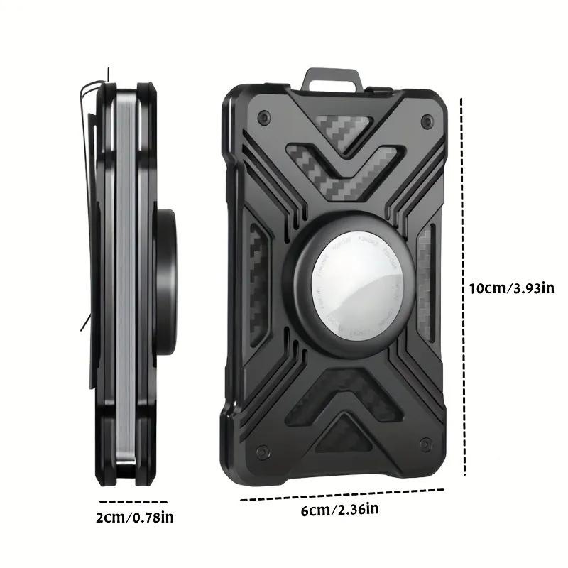 Carbon Fiber Card Holder Wallet with AirTag Pocket